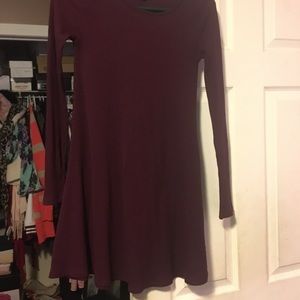 Maroon Long Sleeve Dress
